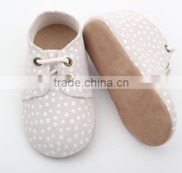 Lovely funny skidproof genuine leather baby oxford shoes