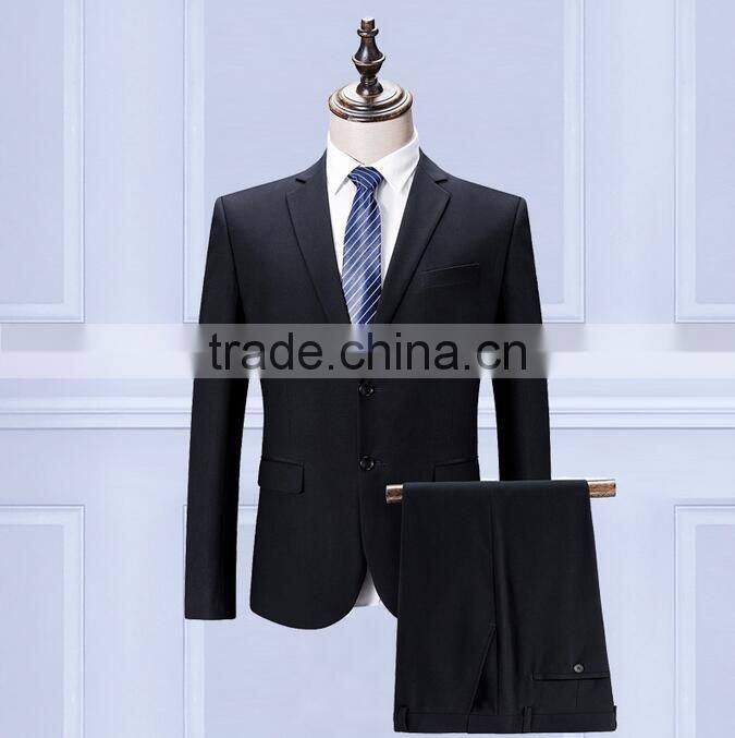 custom black formal 2 piece latest design slim fit men classic business coat pant suit