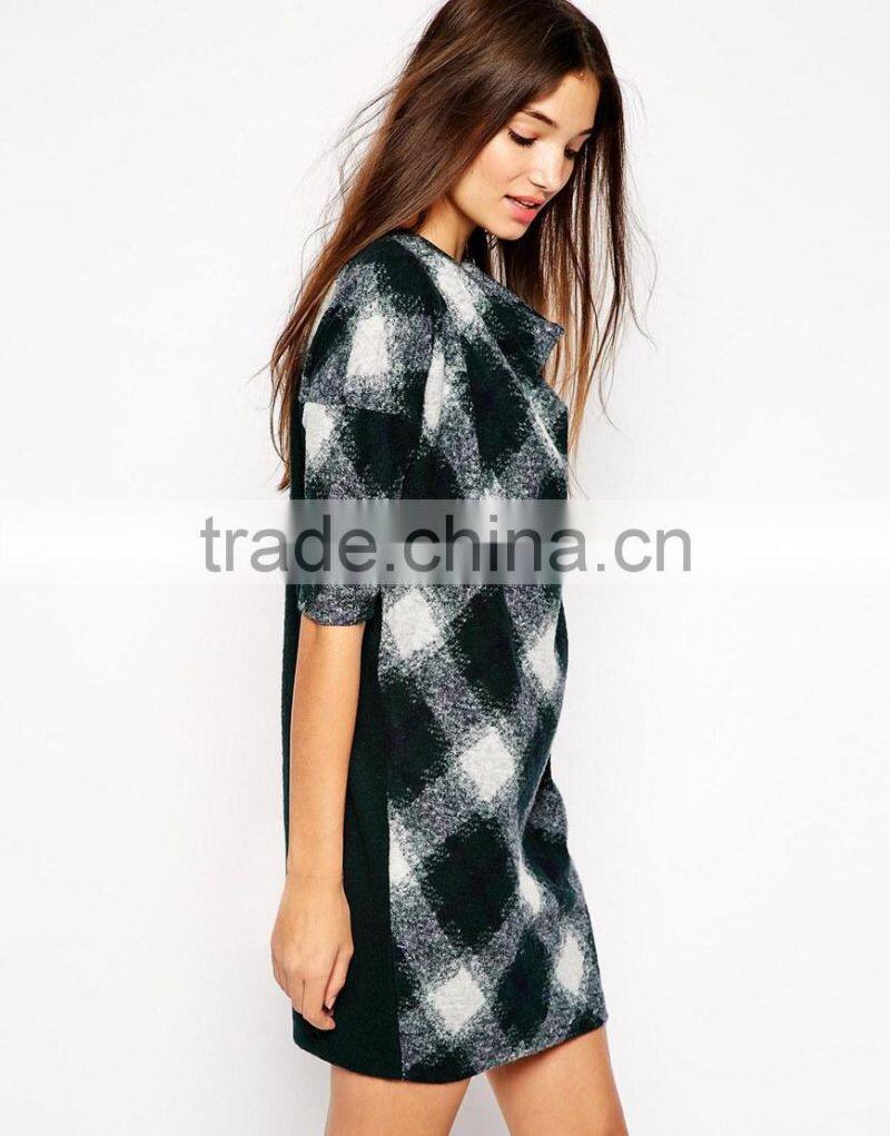 2014 Wholesale Oversized Dress in Geometric Wool