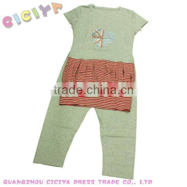Women casual pajamas design with bermuda yarn dyed striped pajama set