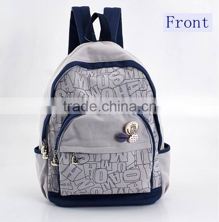 Fashion Canvas backpack, Travel bag, Computer bag, Girl's bag