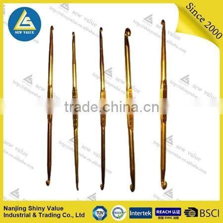 Electroplate golden color assorted types double sided crochet hook