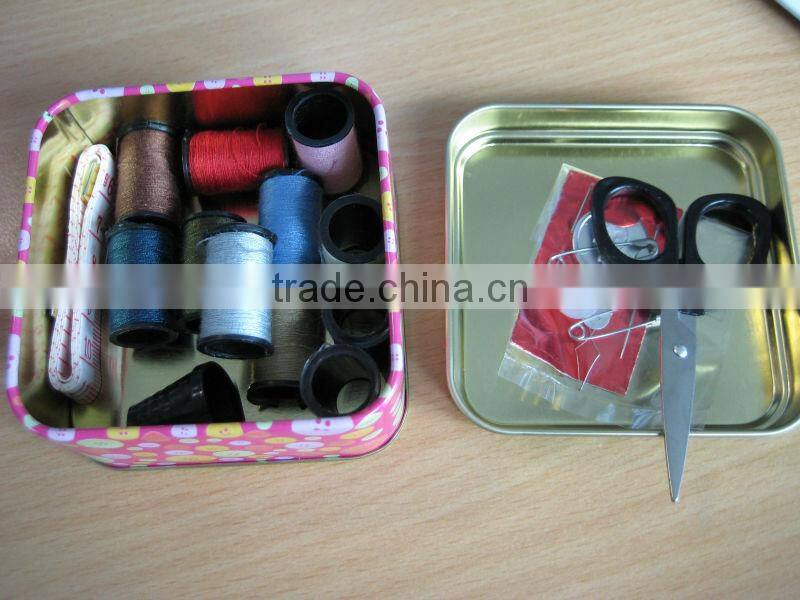 Pink Polka Dot Sewing Kit Tin