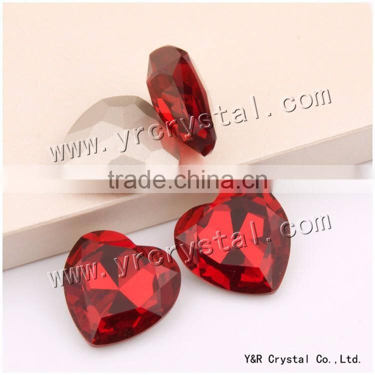 4827 Crystal Beads 28mm Siam Color Red heart glass gemstone
