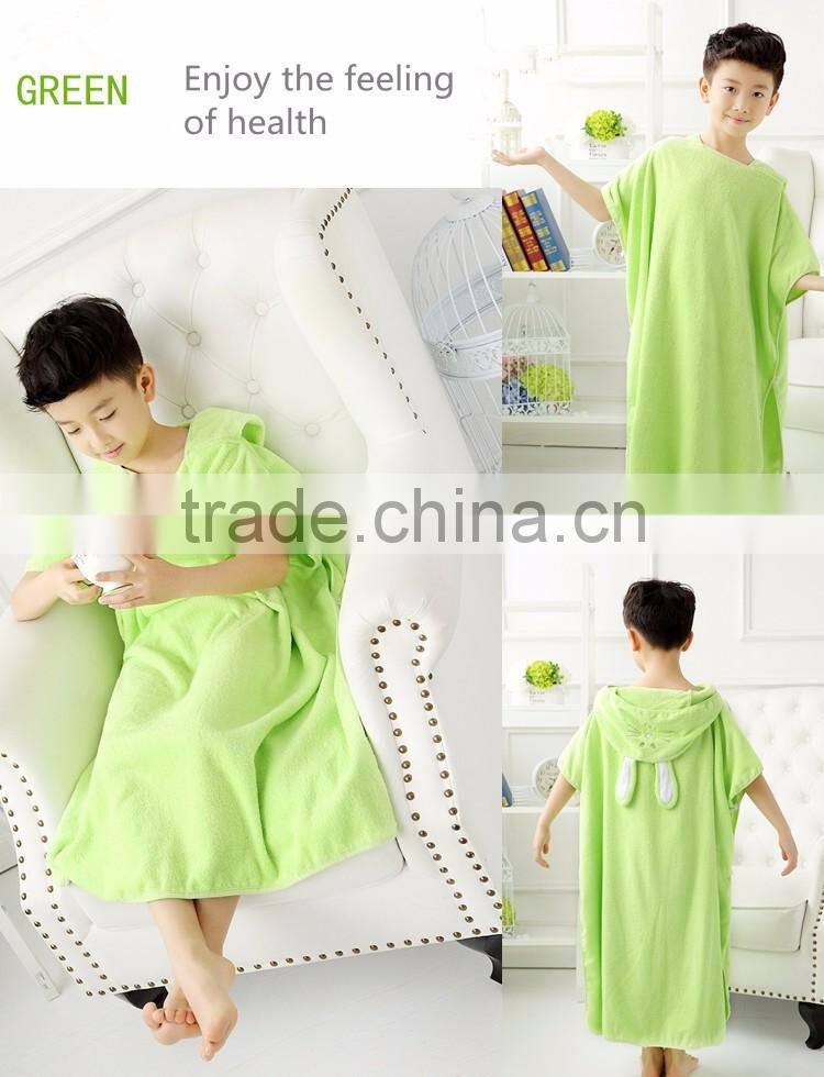 Kids towel poncho 100% cotton towelling fabric embroidered
