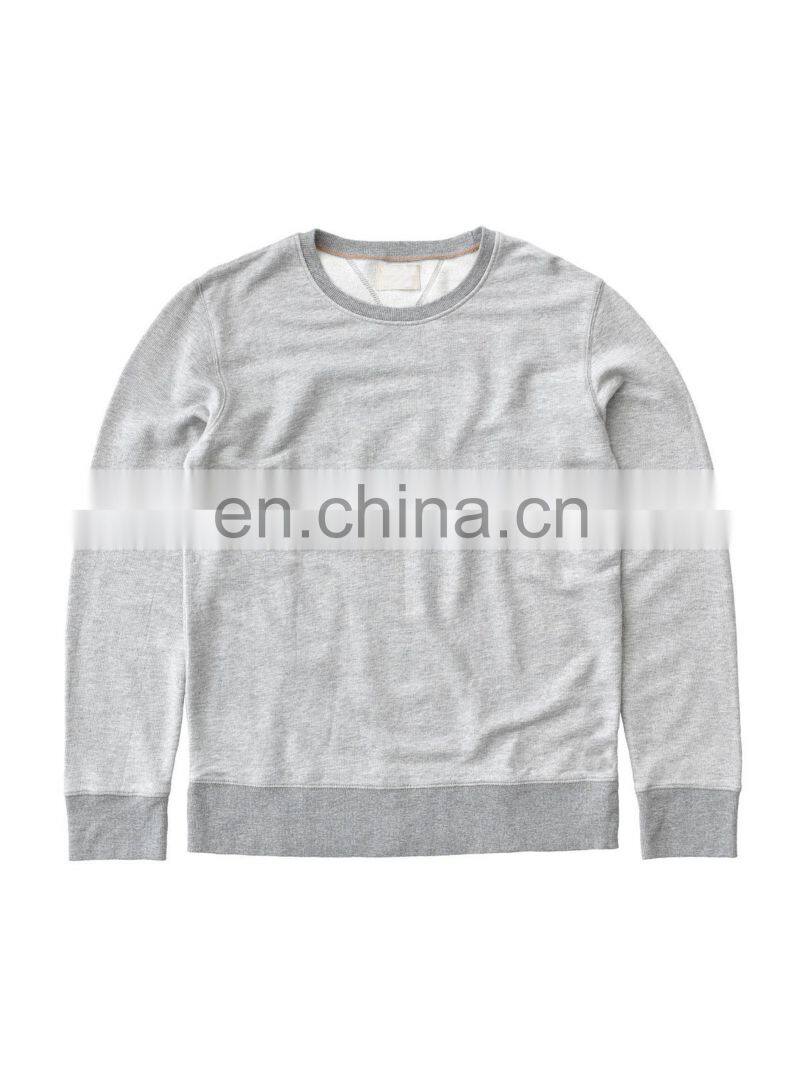 Hot Sale Casual Design Men Plain Sweatshirt Heather Grey Fleece Pullover Sweatshirt