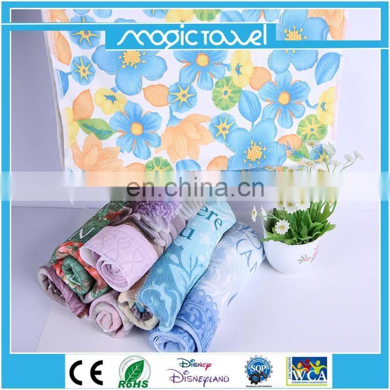 Heat transfer Printed microfiber tea towel polyester tea towel with personalized printing for kitchen cleaning