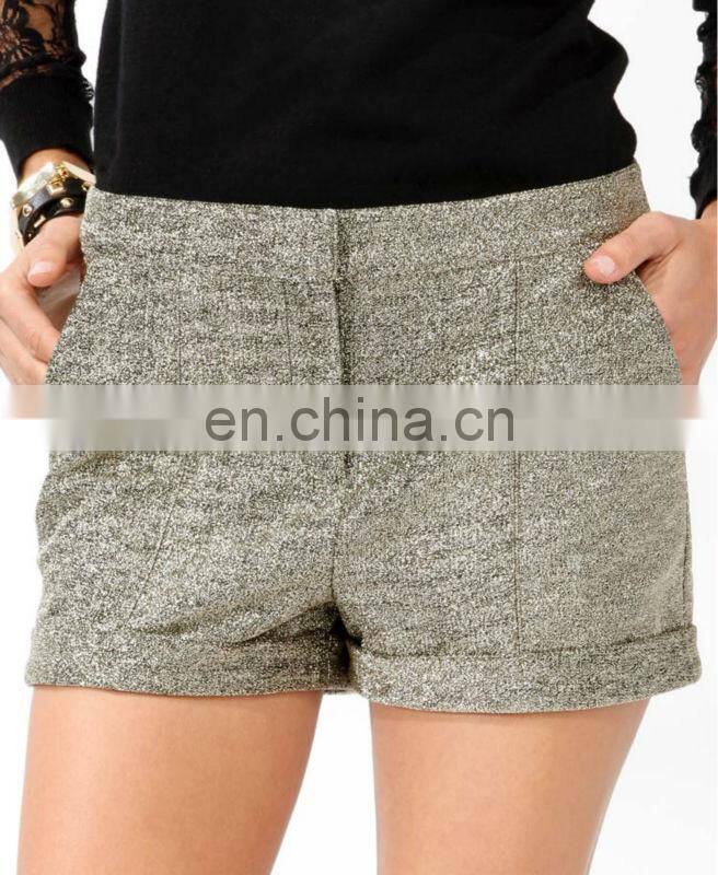 Cuffed Metallic Shorts CSS0017