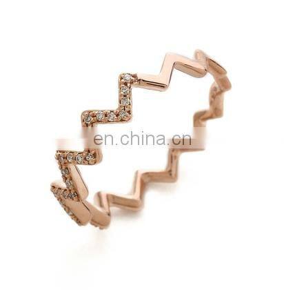 2014 fashion metal chevron jewelry , chevron ring with rhinestone