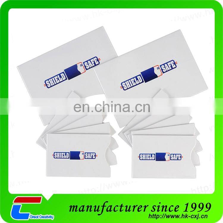 aluminium paper foil rfid blocking sleeve/rfid card sleeve