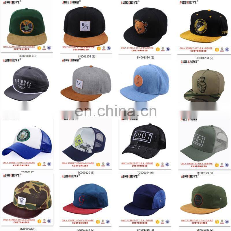 Custom made black embroidered patch boy snapback caps