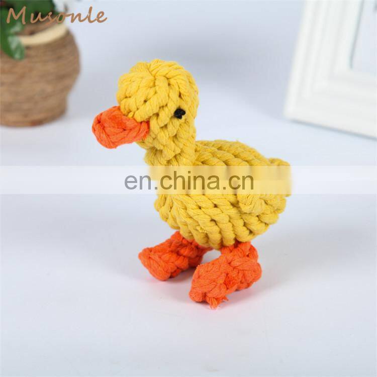 Little yellow duck cotton string pet toy dog rope chew