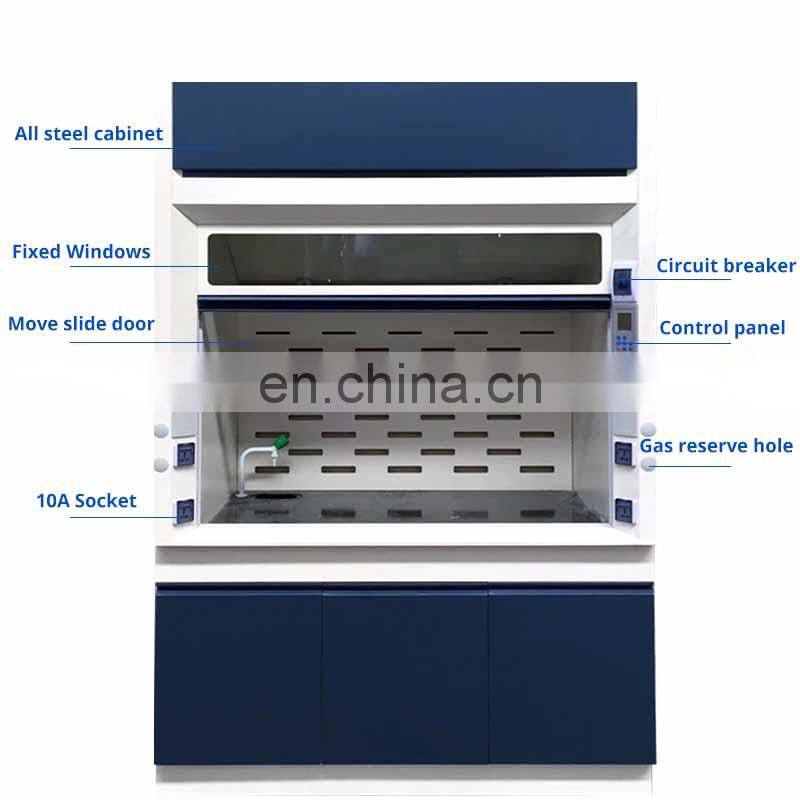 Laboratory equipment laminar flow fume hood with fume scrubber