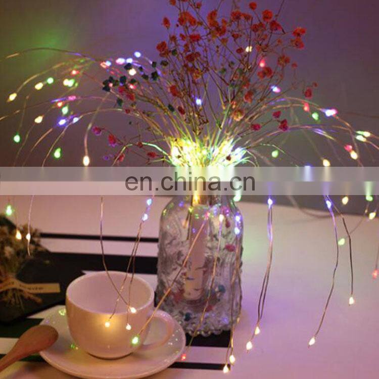 2019 remote control 8 Modes Dimmable Battery Operated Hanging Starburst LED Bouquet Shape string Lights