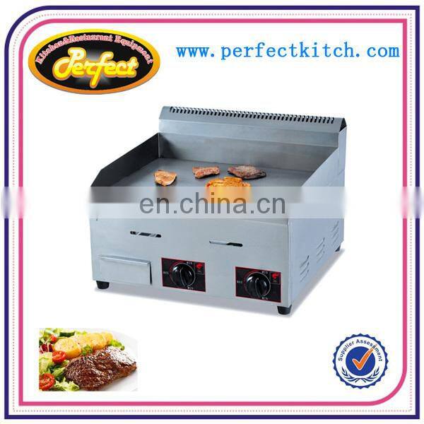 Table Top Stainless Steel Commercial LPG Kitchen Gas Griddle with all flat hot plate