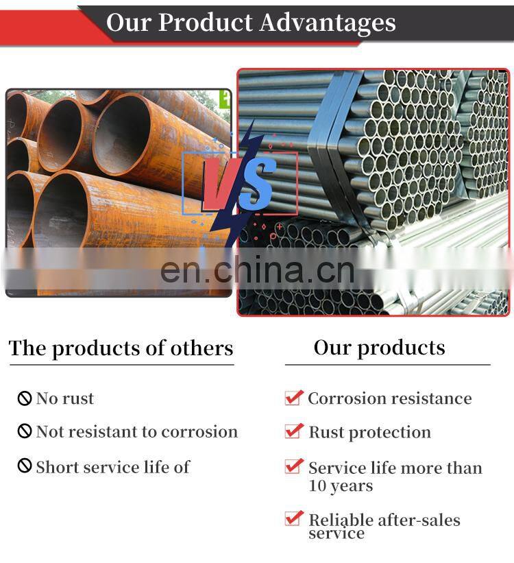2 inch gi hollow pipe galvanized round steel pipe price