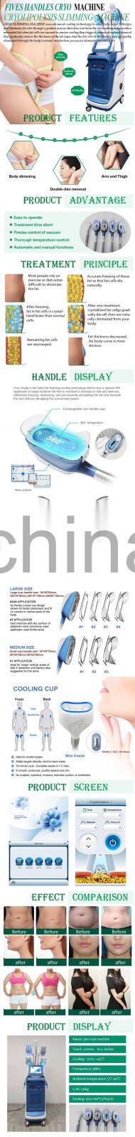 Slimming Effective 4 Pieces Work handles cryolipolysis machine for Body Legs Arms Double Chin