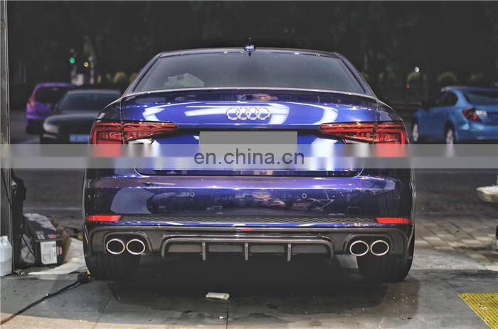 Runde Perfect Fitment For 2017-2019 Audi A4 S5 B9 Upgrade CMST Style Carbon Fiber Front Lip Rear Diffuser Body Kit
