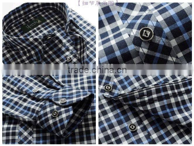 Hot sales slim fit style men shirt/pluzsize plaids shirts/top tailored casual shirt with manufacture price
