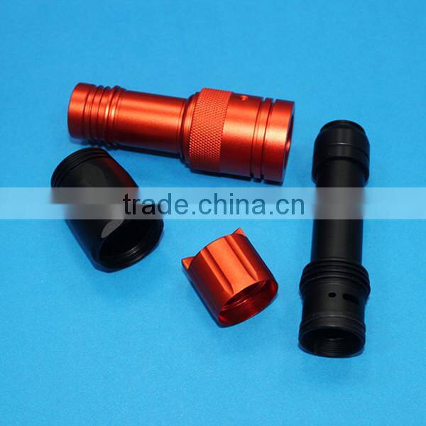 custom anodizing cnc lathe parts flashlight parts