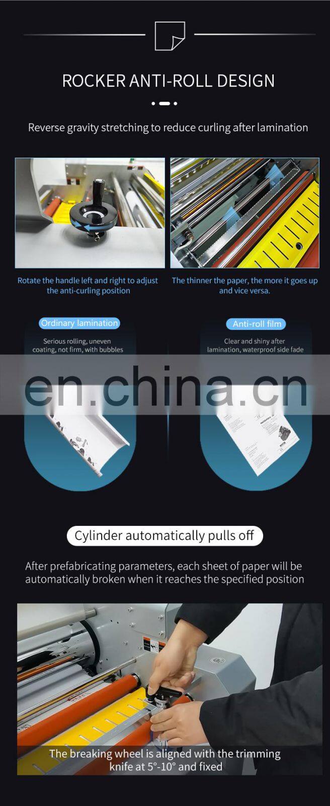 Top Quality Durable 110Mm Steel  Roller  Film Automatic Paper Laminating Machine