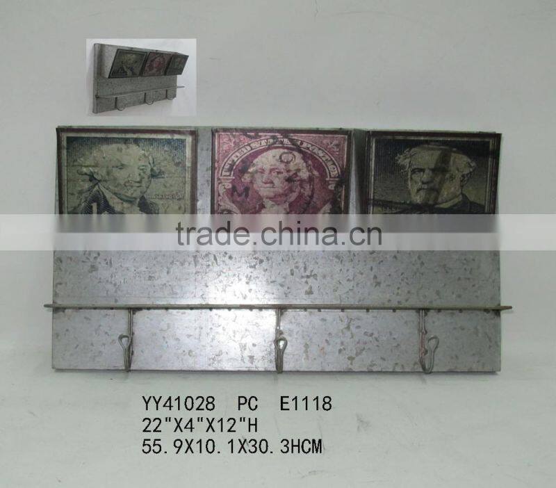 magazine metal wall shelf with hook
