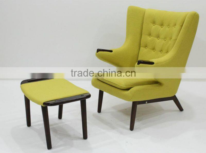 replica classic fiberglass material cashmere Hans J. Wegner PP19 The Teddy Bear Chair with ottoman