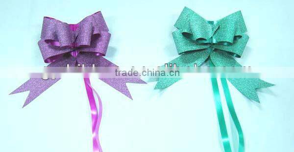 Metallic Hot Red PP Butterfly Pull Bow with Golden Line Edge for Gift Wrapping,Celebration Wedding and Decoration Christmas