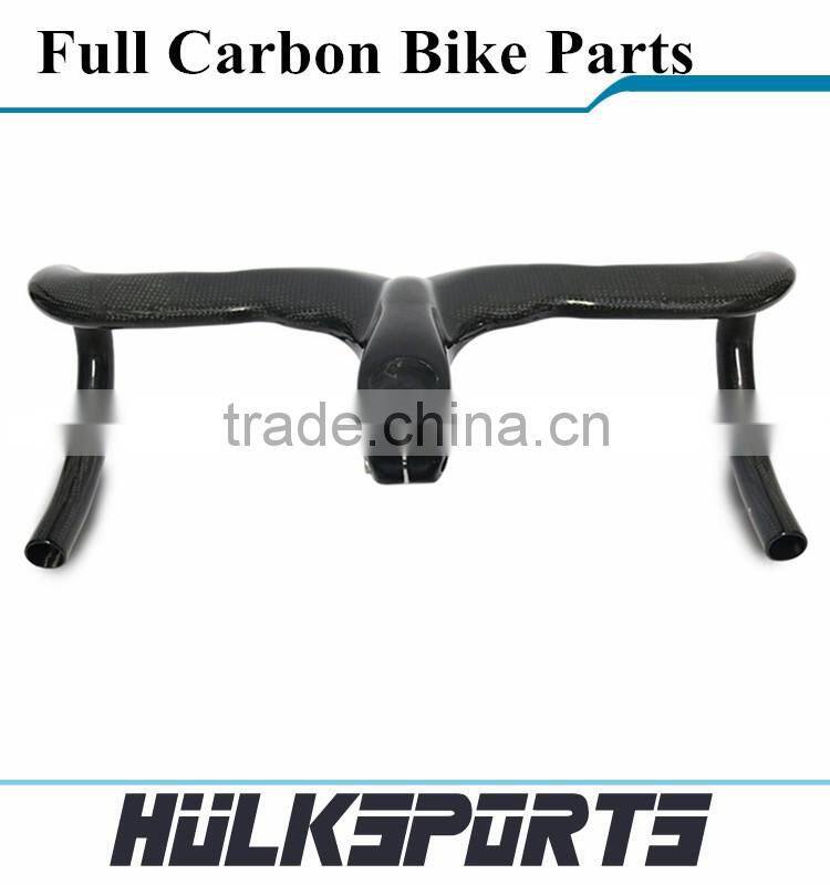 NEW design Glossy surface 3k carbon road bike handlebar 80/90/100/110mm handlebar integrated with cheap price