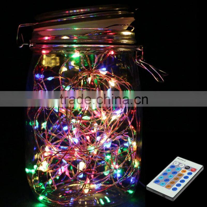 DC12V 10m rf remote control colorful wire copper led string lights kit