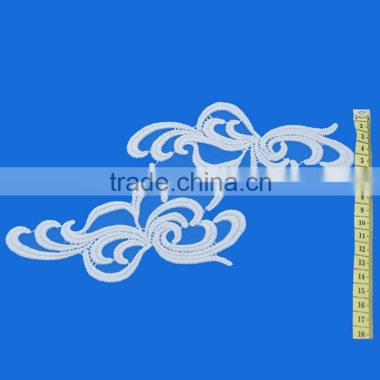 Factory direct supply hot selling collar neck designs decorative lace trim embroidered neck patch