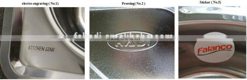 single round bowl stainless steel kitchen sink with drain boards HD7750C