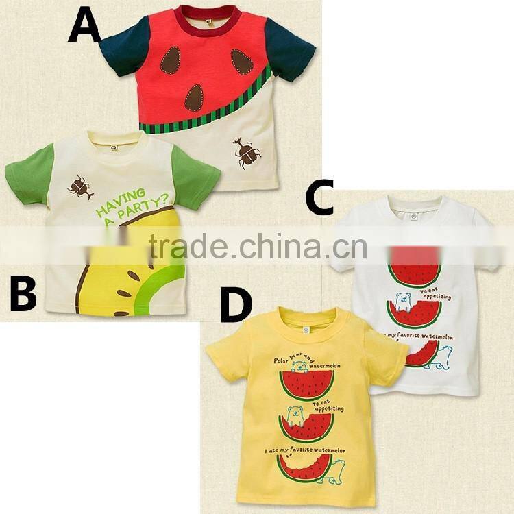 Ins Hot Sale Baby Boy Top Design Fruit Cotton Casual Boy Outfits