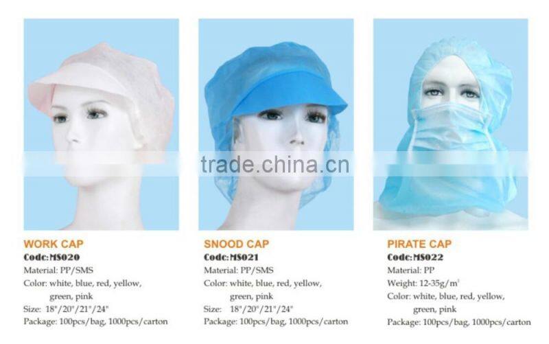 Adult food industry Disposable Non-woven PP Hood with face mask head cover head protective hood
