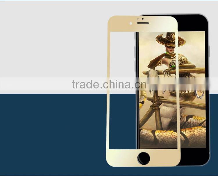 Color Full screen cover tempered glass screen protector for iphone 6, film for iphone 6 plus