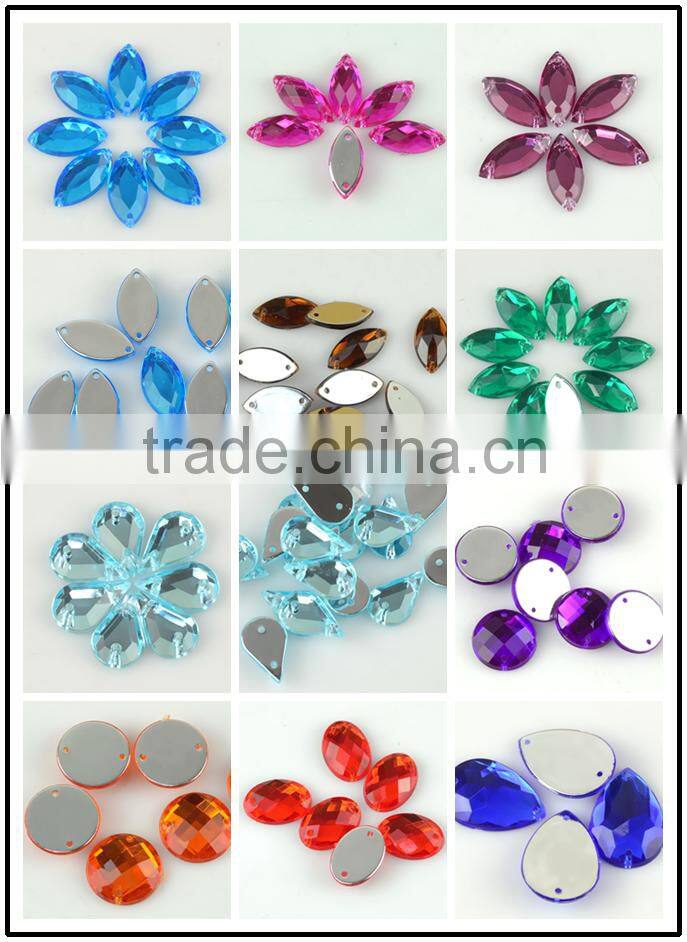 Horse eye Flat back acrylic Sew-on Stone, Sew on Acrylic Rhinestone , Sew On Stone