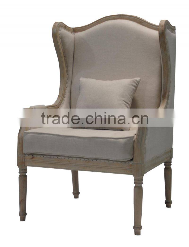 Home furniture Franch style antique wood frame upholstered chair