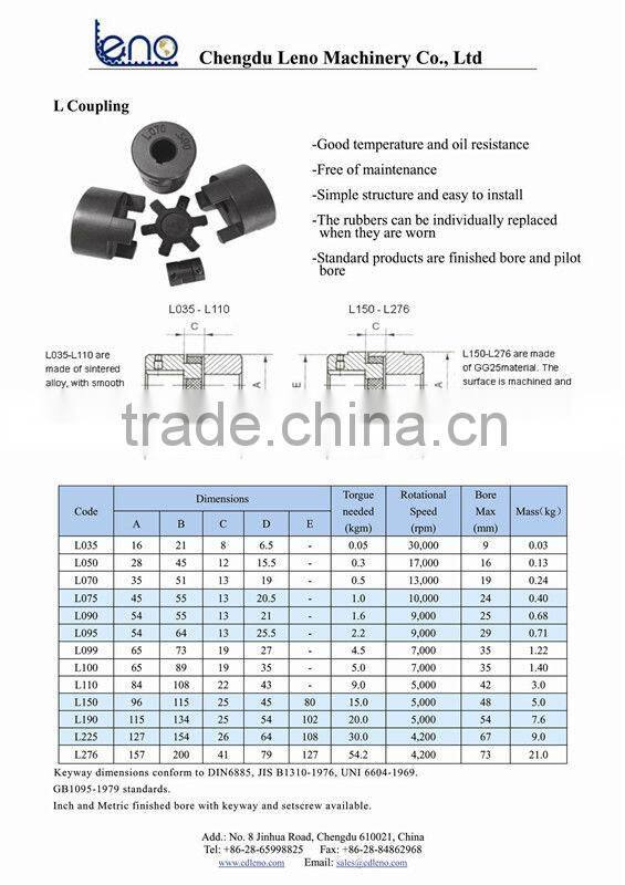 Setscrew Type Jaw Coupling L035 Lovejoy Coupling