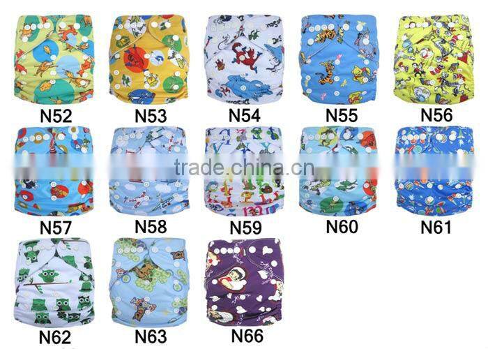 New Coming Nappy Fabric Reusable Baby Cloth Diaper Nappy Animal Baby