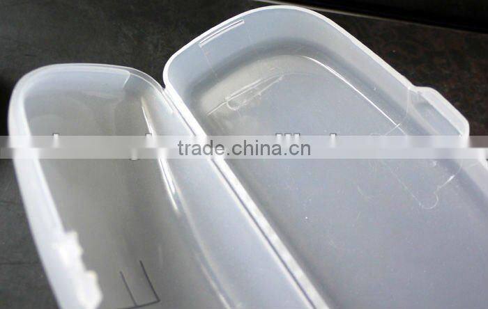 Plastic eyeglass case with logo and cloth