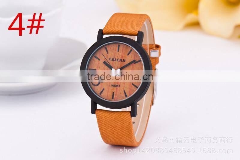 M020-1 Simulation Wooden Men Watches Wood Color Leather Strap Watch Antique Wrist watches Clock Men relojes hombre