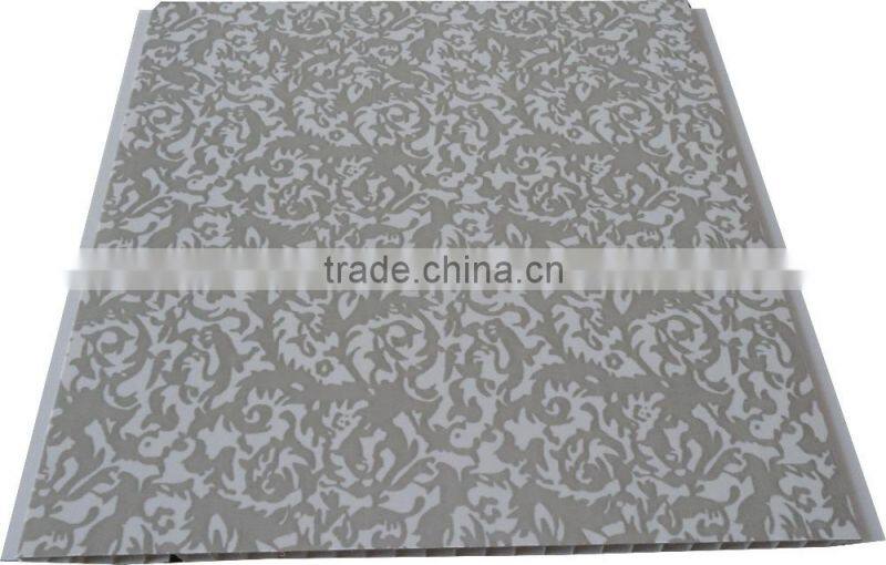 10'' width new style trinidad Plastic ceiling sheet, SMOOTH surface,brown color with gold strip F055