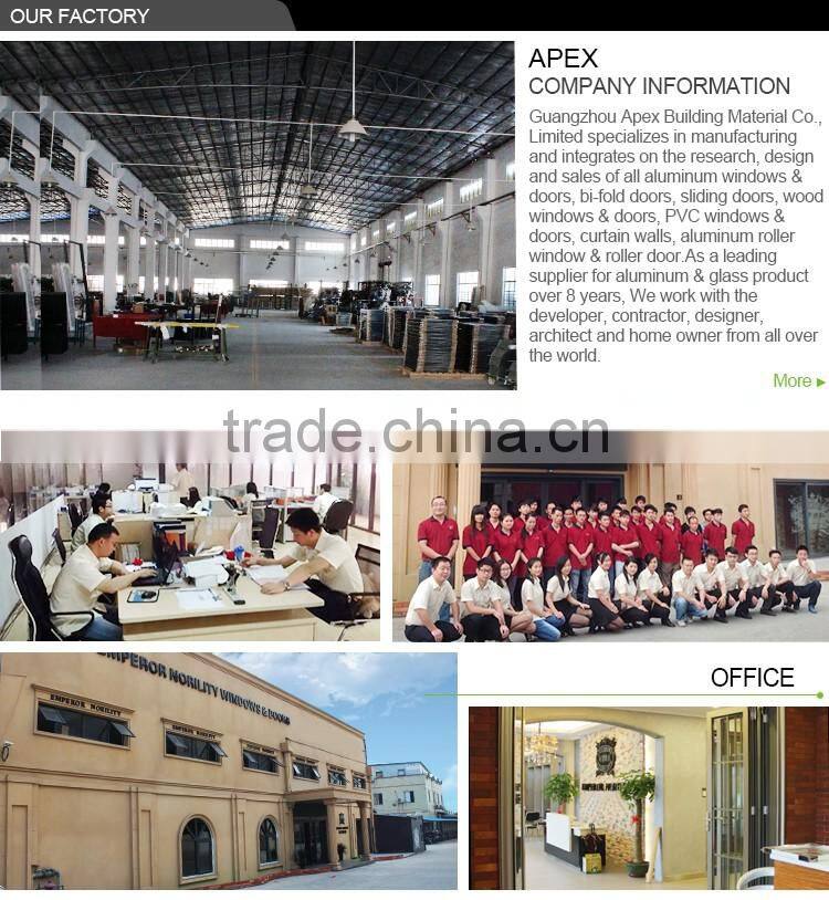 Modern Design Oak solid wood aluminum entry door /exterior door with frosted glass