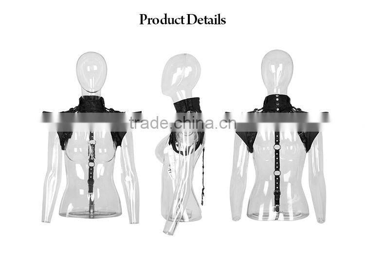 S-143 Black Leather Sexy Cool lady Neck Garments Collar Accessory