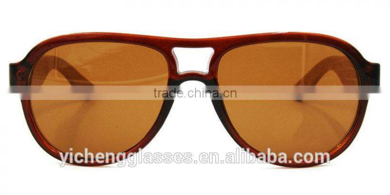 Fashion trendy design plastic frame eyewear wood temple sunglasses hand made carving glasses