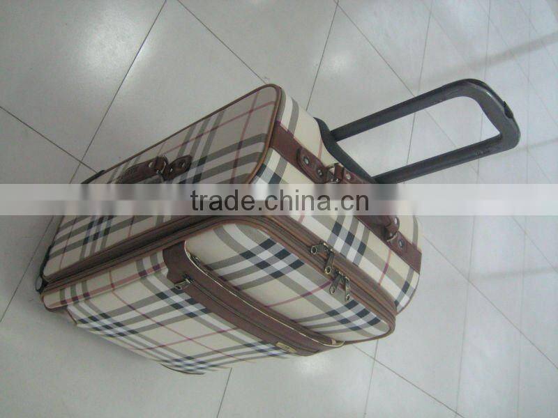 Newest Fashionable Check Pattern Rolling Luggage
