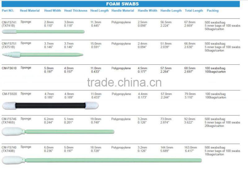 cleanroom swab with polyester head