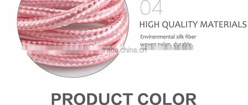 25CM Mini Nylon Metal Micro USB Cable Colorful Mobile Phone Cable for iPhone/Android/Type C