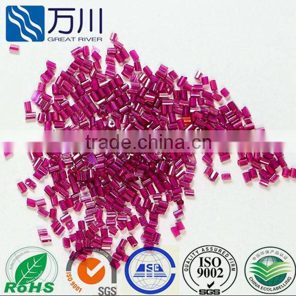 fashion fuschia opaque bugle glass