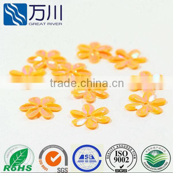 iridescent orange flower sequins paillette for decoration